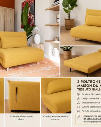 1 o 2 Poltrone Letto Maison color senape