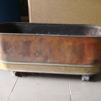 Vaso vasca in rame ed ottone antico 70x25cm