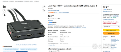 Switch HDMI e USB Lindy 42340 KVM