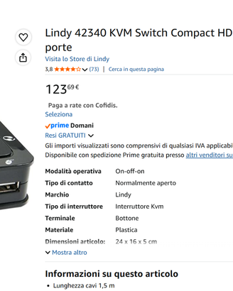 Switch HDMI e USB Lindy 42340 KVM