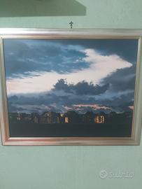 Quadro olio su tela ,paesaggio " Noir"
