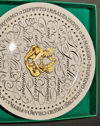 piatto Fornasetti segno GEMELLI. Anno 1968