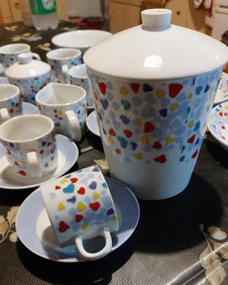 servizio "cuoricini" da colazione Naj-Oleari 1980