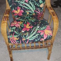 Poltroncina bambù schienale paglia di Vienna 