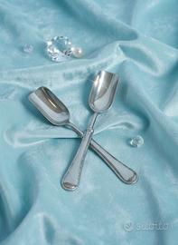 Coppia Cucchiaini Dessert Vintage Argento