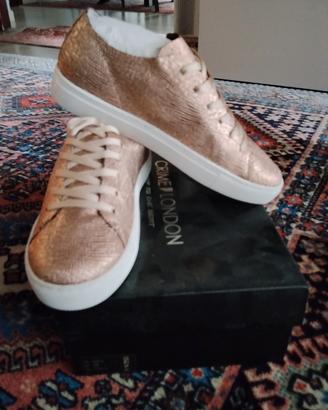 sneakers in pelle rosa Crime London tg 39