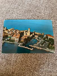 Cartolina vintage viaggiata 1975 Sirmione  aerea