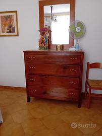Comò cassettone noce e comodini 