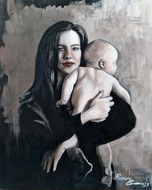 Quadro moderno, acrilico su tela, dipinto a mano