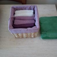 Cestino con lavette in spugna