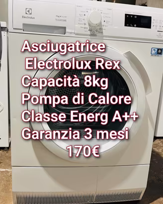 asciugatrice Electrolux Rex  8 kg Classe A++