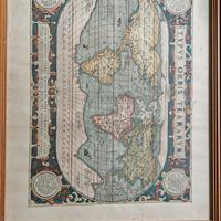 antica mappa  del mondo quadro 