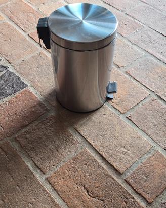 Pattumiera bagno 3 lt in acciaio cromato Nuova