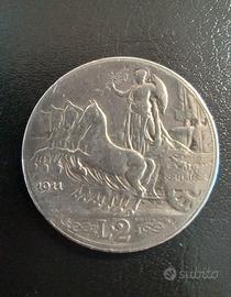 Moneta 2 lire 1911 Quadriga 
Moneta molto rara