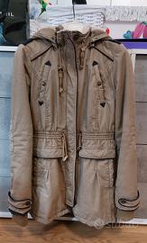 Giubbotto Parka invernale foderato in pile beige