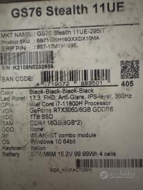 Notebook Gaming MSI STEALTH 11UE-295IT