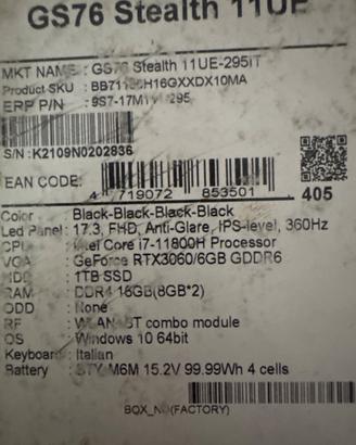 Notebook Gaming MSI STEALTH 11UE-295IT
