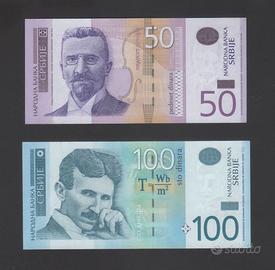 Serbia 50 dinara 2011 e 100 dinara 2013