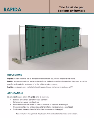 Telo flessibile per barriere antirumore