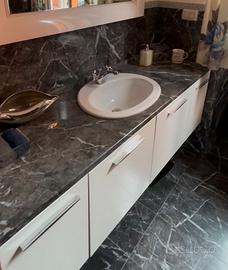 Piano lavabo in vero marmo