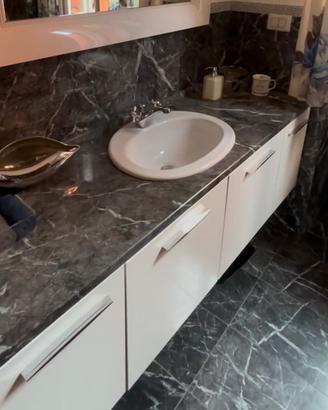 Piano lavabo in vero marmo