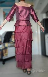 Completo cerimonia con blusa e gonna in seta 