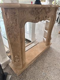 Cornice camino travertino