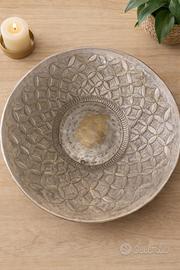 Piatto decorativo vintage grande 45cm metallo