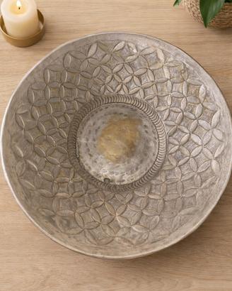 Piatto decorativo vintage grande 45cm metallo