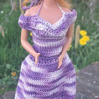 abito barbie viola e bianco 