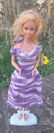 abito barbie viola e bianco 