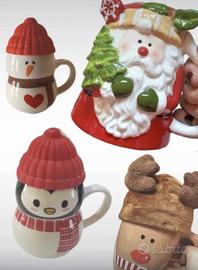 set 4 tazze natalizie decorative babbo natale 2026