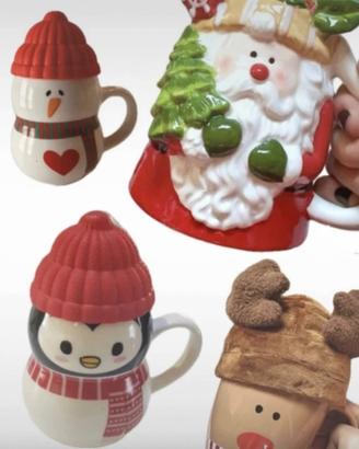 set 4 tazze natalizie decorative babbo natale 2026