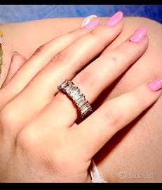 Anello Swarovski Placcato rodio e zirconia Matrix