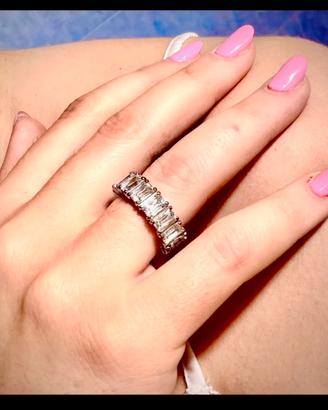 Anello Swarovski Placcato rodio e zirconia Matrix