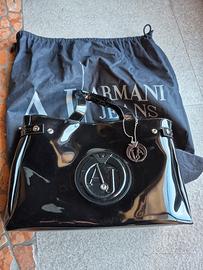 Borsa vernice nera Armani Jeans