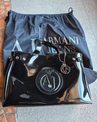 Borsa vernice nera Armani Jeans