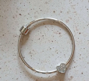 Bracciale Charm Cuore Strass