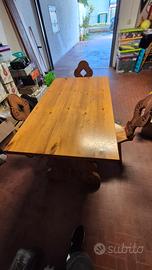 Tavolo allungabile  legno massello + sedie