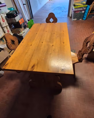 Tavolo allungabile  legno massello + sedie