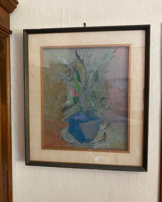Quadro dipinto – vaso con composizione floreale
