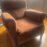 Due poltrone Vintage in velluto Ruggine