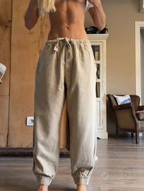 Pantaloni jogger beige con coulisse – Zara