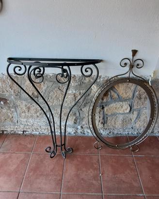 Consolle o tavolino da ingresso,in ferro battuto