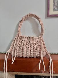 Borsa in fettuccia di cotone fatta a mano