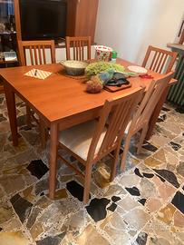 Tavolo allungabile piu sedie