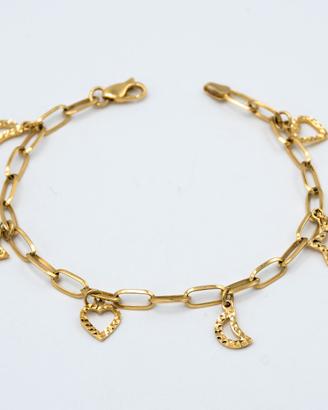 Bracciale oro giallo 18 kt pieno ciondoli18kt D.34