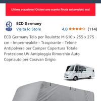 Telo per CAMPER O ROULOTTE M 610 x 235 x 275 cm - 