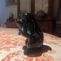 Cane in vetro Archimede Seguso Murano nero vintage