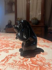 Cane in vetro Archimede Seguso Murano nero vintage